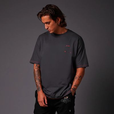 Cerberus Over Kimono Tee Grey